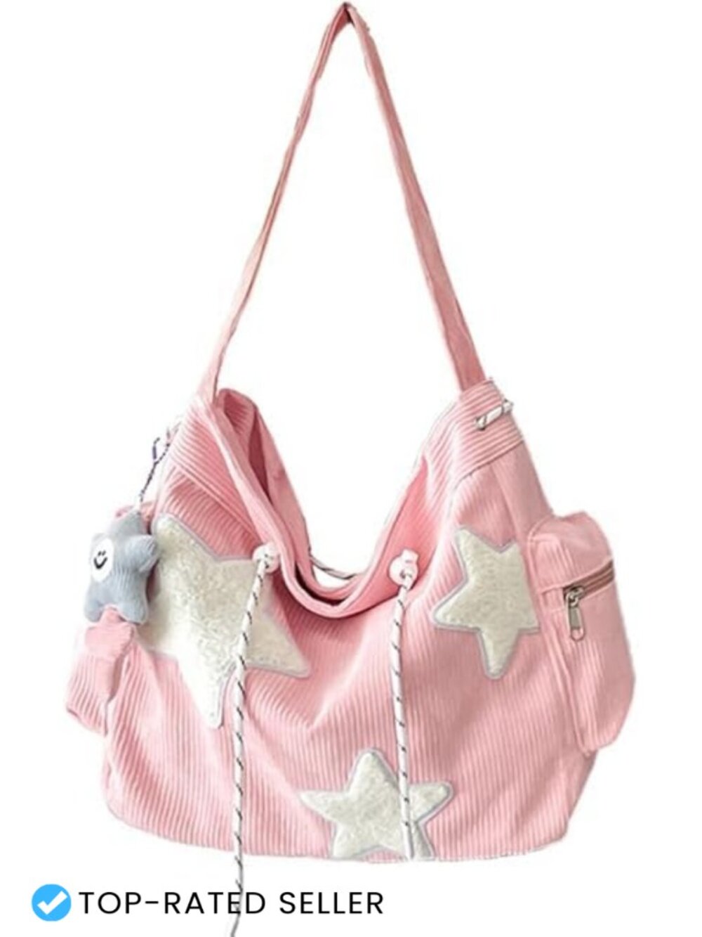 Corduroy Star Tote Bag Shoulder Purse Women Girls Y2K Kawaii Hobo